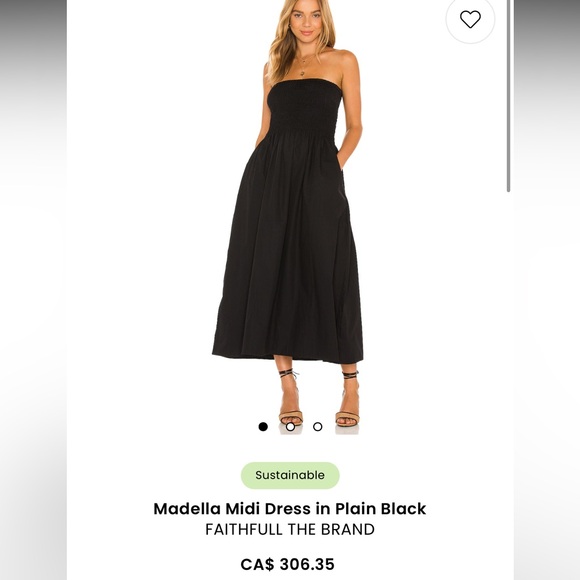 Faithfull the Brand Dresses & Skirts - Faithful the Brand Black Strapless Midi Dress - NWT